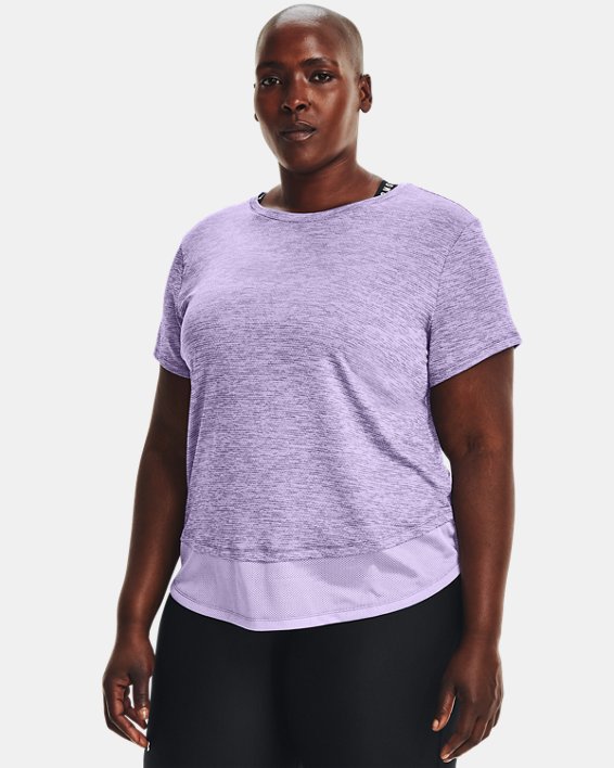 Women's UA Tech™ Vent Short Sleeve, Purple, pdpMainDesktop image number 0
